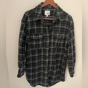 YMI Black and Gray Plaid Shirt